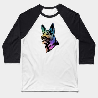 Rainbow Swirl German Shepherd Baseball T-Shirt